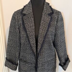 NWT - Cupcake & Cashmere Tweed Blazer - Fringe Detail - Preppy Work / Office - S